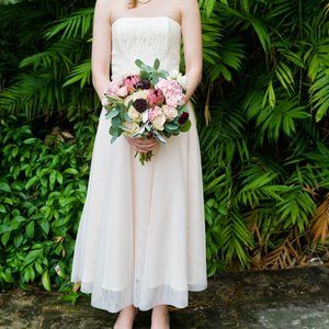 Blush Tea-Length Wedding Dress (Scott McClintock)